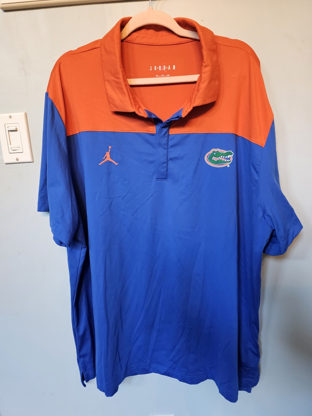 Jordan Brand Florida Gators Polo Shirt 3XL Royal Blue FLORIDA Embroidered Dri-Fi
